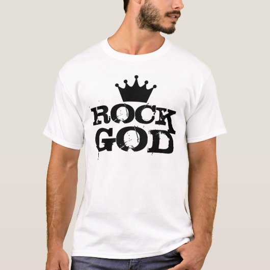 rockgod t-shirt zwart ontwerp (Voorkant)