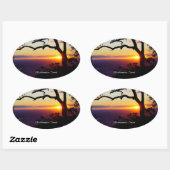 Rockhampton-zonsondergang Ovale Sticker (Vel)