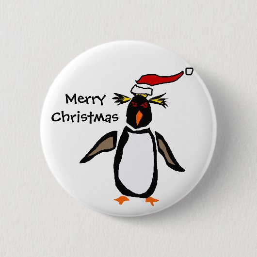 Rockhopper Penguin-kerstkunst Ronde Button 5,7 Cm (Voorkant)