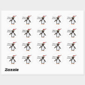 Rockhopper Penguin Kerstkunst Ronde Sticker (Vel)