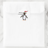 Rockhopper Penguin Kerstkunst Ronde Sticker (Tas)