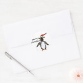 Rockhopper Penguin Kerstkunst Ronde Sticker (Envelop)