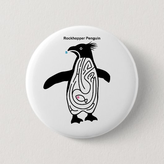 Rockhopper Penguin Maze B Ronde Button 5,7 Cm (Voorkant)