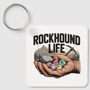Rockhound Leven Rockhounding & Kristal Tumbling Sleutelhanger