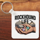 Rockhound Leven Rockhounding & Kristal Tumbling Sleutelhanger (Voorkant)