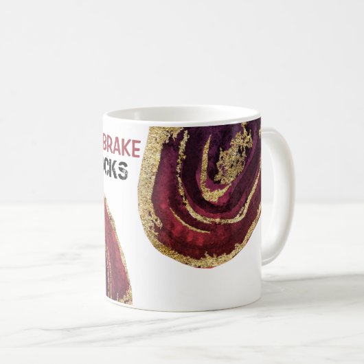 *~* ROCKHOUNDS BRAKE VOOR ROCKS Agaat Gold Glitter Koffiemok (Voorkant rechts)