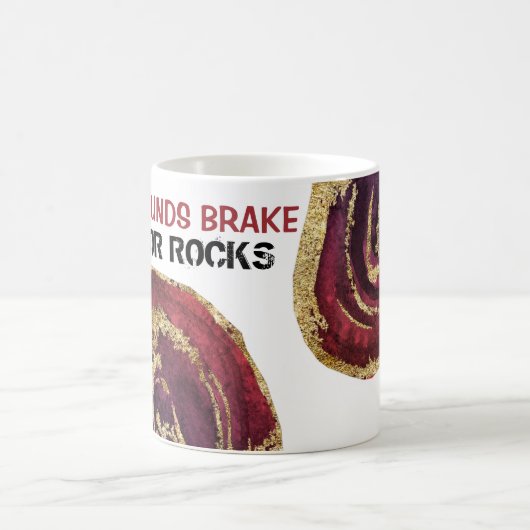 *~* ROCKHOUNDS BRAKE VOOR ROCKS Agaat Gold Glitter Koffiemok (Center)