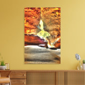 Rockhouse, Hocking Hills, Ohio Canvas Afdruk (Insitu (Woonkamer))