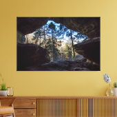 Rockhouse, Hocking Hills State Park, Ohio Canvas Afdruk (Insitu (Woonkamer))