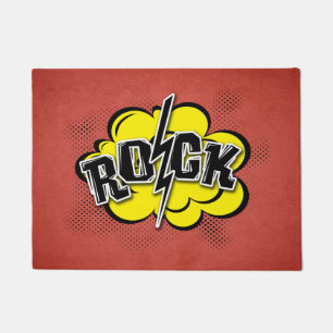 Rockillustratie met komische stijl deurmat