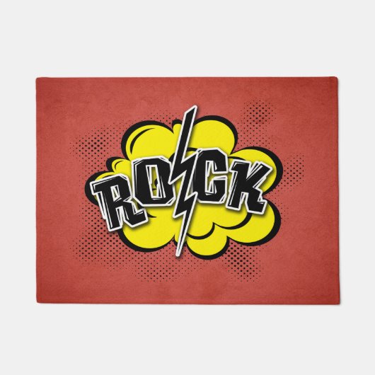 Rockillustratie met komische stijl deurmat (Voorkant)