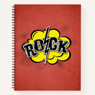 Rockillustratie met komische stijl notitieboek