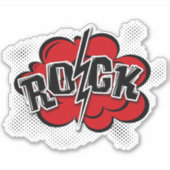 Rockillustratie met komische stijl sticker (Voorkant)
