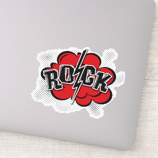 Rockillustratie met komische stijl sticker (Detail)