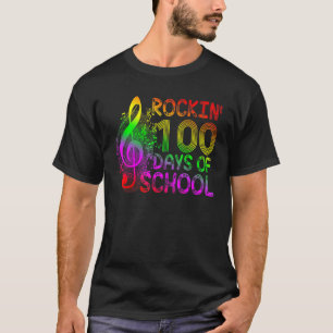 Rockin' 100 dagen school muzieknoot voor kinderen t-shirt