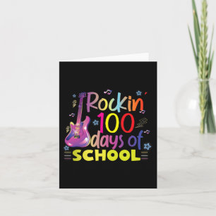 Rockin' 100 Days of School gitaarliefhebber Kinder Kaart