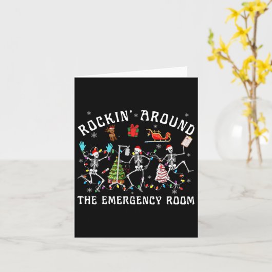 Rockin-around de eerstehulpdienst Skelet Verpleegs Kaart (Gele Bloem)