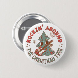 Rockin Around de Kerstboom © GraphicLoveShop Ronde Button 5,7 Cm