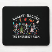 Rockin-around De Spoedeisende Hulp Skeleton Er Nur Muismat (Voorkant)