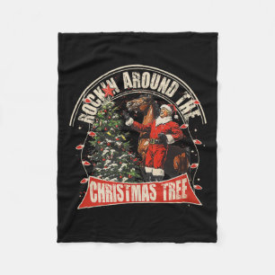 Rockin' Around The Christmas Funny Cowboy beroemd  Fleece Deken