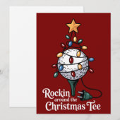 Rockin Around The Christmas T-shirt Funny Golf Ker Feestdagenkaart (Voorkant / Achterkant)