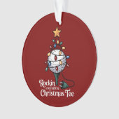 Rockin Around The Christmas Tee Funny Golf Xmas Ornament (voorkant)