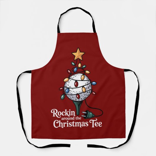 Rockin Around The Christmas Tee Funny Golf Xmas Schort (Voorkant)