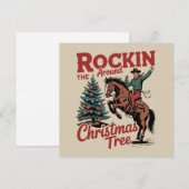 Rockin Around The Christmas Tree Country Cowboy Feestdagenkaart (Voorkant / Achterkant)