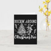 Rockin' Around The Christmas Tree Dancing Santa Cl Kaart (Gele Bloem)