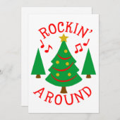 Rockin' Around the Christmas Tree Feestdagenkaart (Voorkant / Achterkant)