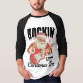 Rockin' Around The Christmas Tree Rock Music Santa T-shirt (Voorkant)