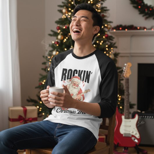 Rockin' Around The Christmas Tree Rock Music Santa T-shirt