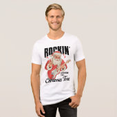 Rockin' Around The Christmas Tree Rock Music Santa Tri-Blend Shirt (Voorkant volledig)