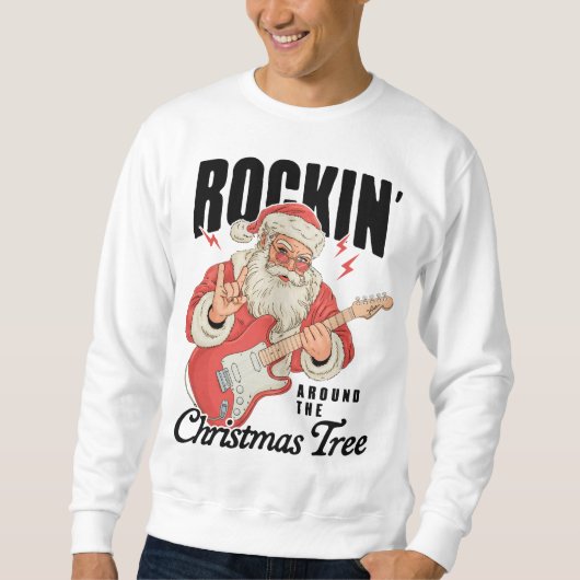 Rockin' Around The Christmas Tree Rock Music Santa Trui (Voorkant)