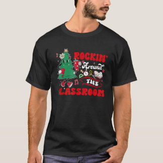 Rockin Around The Classroom Tree Vibes Black Small T-shirt