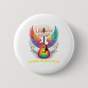 Rockin Autism World Tour I Rock The Spectrum Onder Ronde Button 5,7 Cm