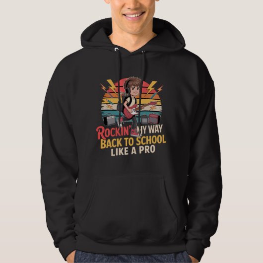Rockin' Back to School als een pro Hoodie (Voorkant)