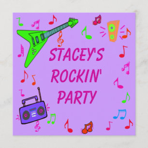 Rockin' Birthday Invite Kaart