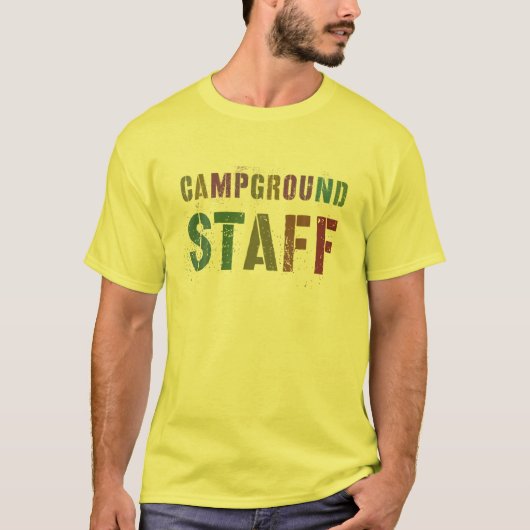 Rockin' CAMPGROUND STAFF Summer Counselor Teacher T-shirt (Voorkant)