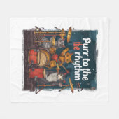 Rockin' Cat Band Fleece Deken (Voorkant (Horizontaal))