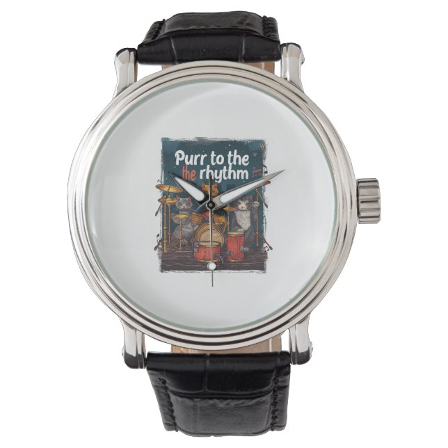 Rockin' Cat Band Horloge (Voorkant)