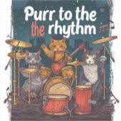 Rockin' Cat Band Sticker (Voorkant)