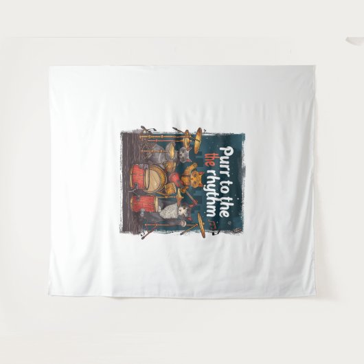 Rockin' Cat Band Wandkleed (Voorkant (horizontaal))