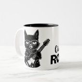 Rockin' Cat Dad Mug Tweekleurige Koffiemok (Voorkant links)