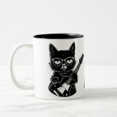 Rockin' Cat Dad Mug Tweekleurige Koffiemok (Links)