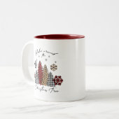 Rockin’ Christmas Mug – Plaid & Leopard Trees Tweekleurige Koffiemok (Voorkant links)
