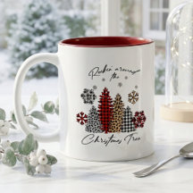 Rockin’ Christmas Mug – Plaid & Leopard Trees