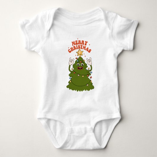 Rockin' Christmas Tree - Een feestelijke vakantiej Romper (Voorkant)