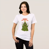 Rockin' Christmas Tree - Een feestelijke vakantiej Tri-Blend Shirt (Voorkant volledig)