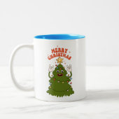 Rockin' Christmas Tree - Een feestelijke vakantiej Tweekleurige Koffiemok (Links)